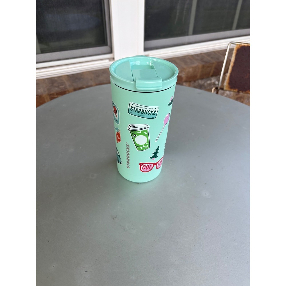 Starbucks Road Trip Sticker Stainless Steel Tumbler 16oz Mint Green 11189908